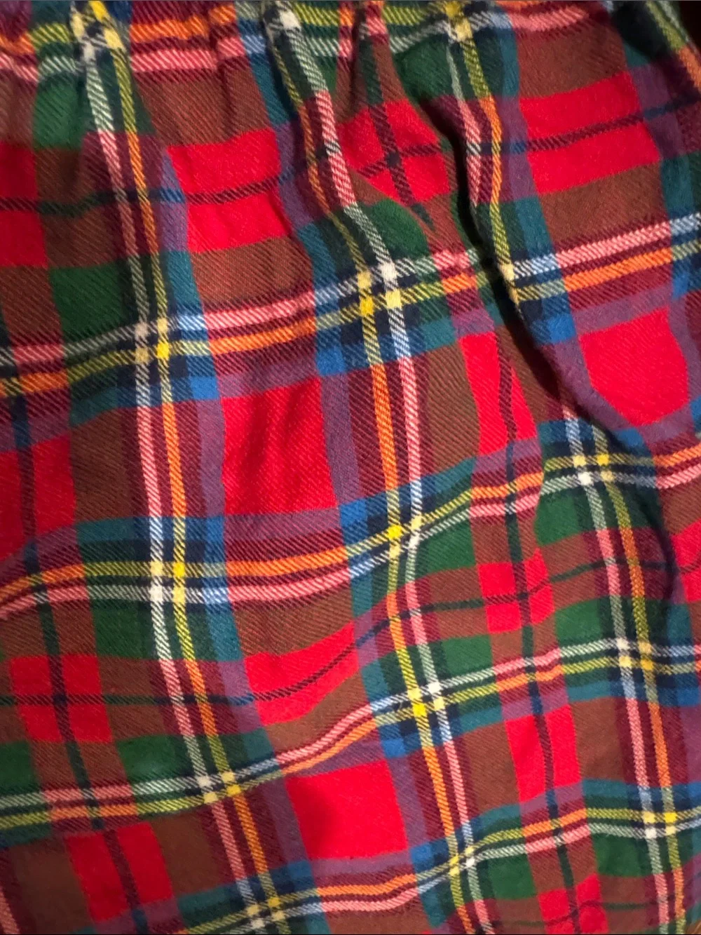 Hatley Navy Top with Gold Starburst and Red Green Plaid Skirt Kids Dress